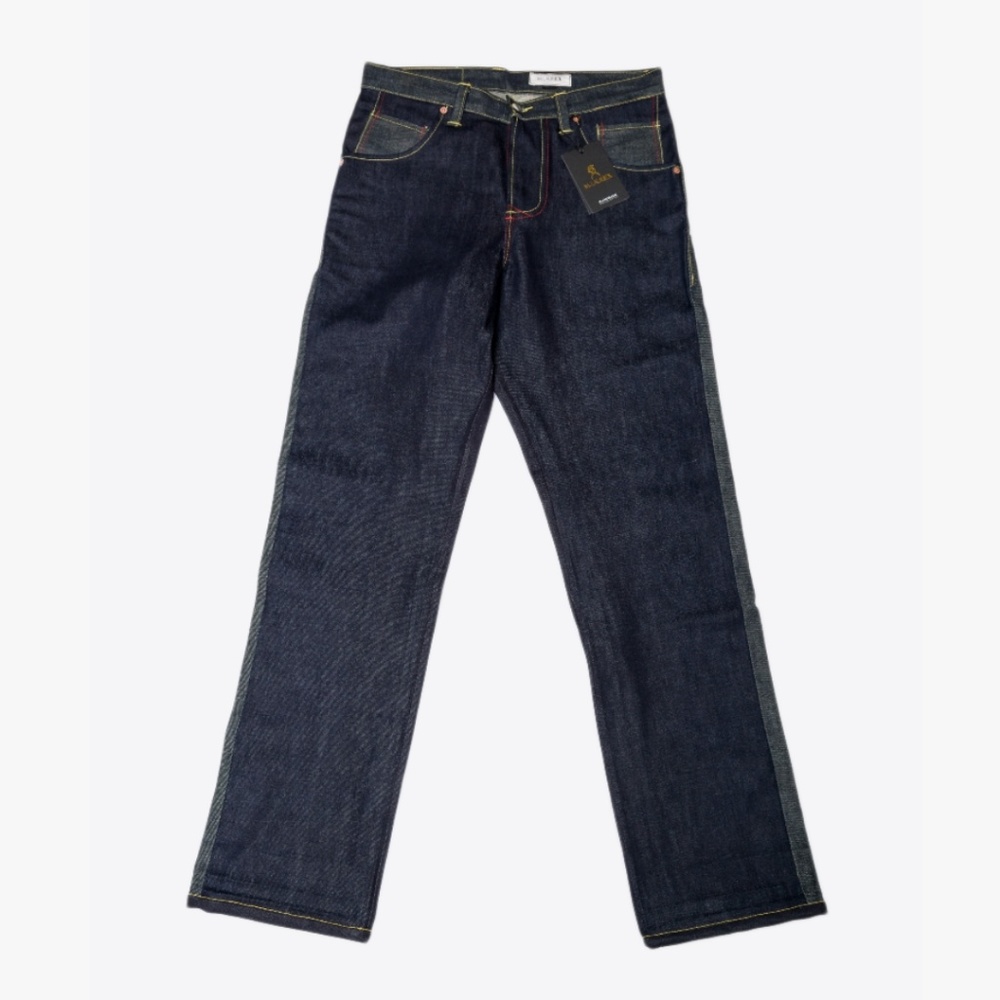 M. LAUREX HANDMADE TWO-TONE SELVEDGE DENIM JEANS - Picture 2 of 8